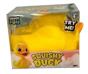 Crazy Fun Squishy Duck Tactile Squeeze Toy Yellow Orange & Black Age 6+ RMS New
